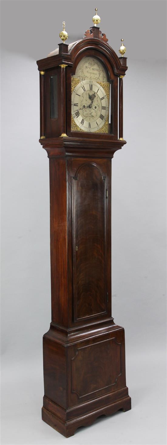 William Carter of Hampstead. A George III mahogany eight day longcase clock, 7ft 7in.